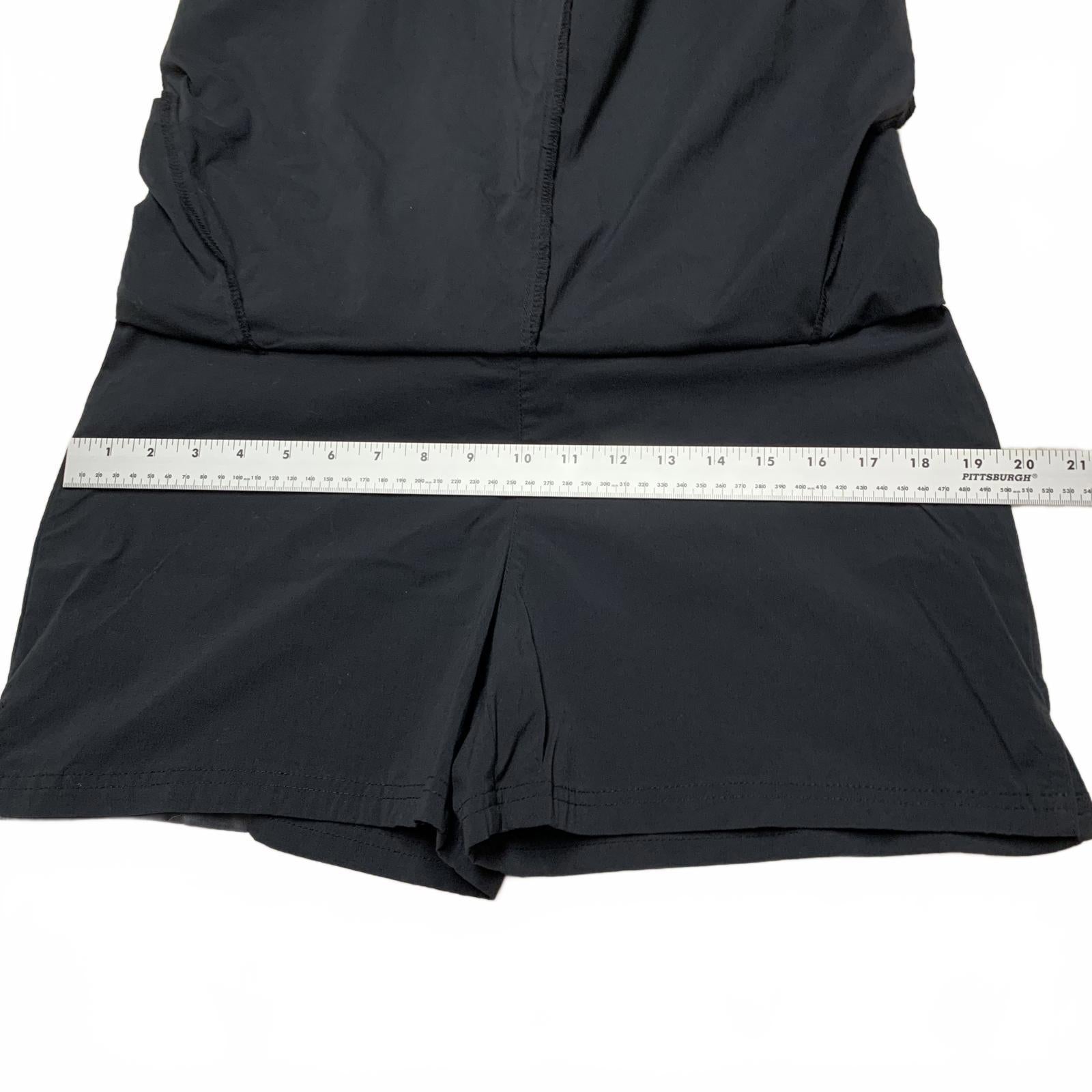 Falda pantalón negra con pantalones cortos Royal Robbin's para mujer, talla 10, nailon, ancho 33,5"