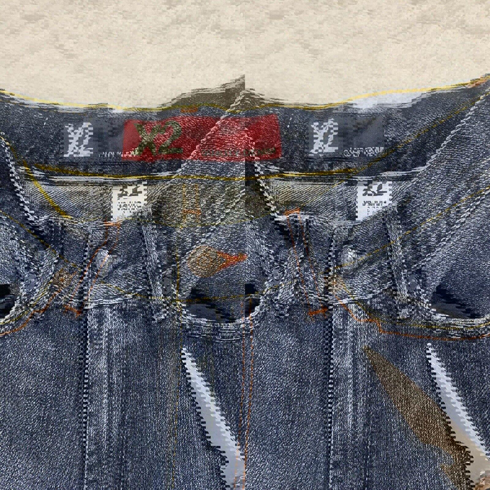 Vaqueros de mezclilla de calidad X2 para hombre, talla W31 L30, corte de bota azul