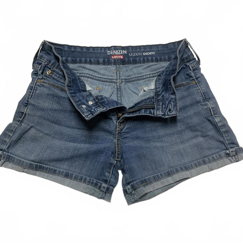 Shorts vaqueros modernos elásticos azules Denizen de Levi's para mujer, talla 4, W28