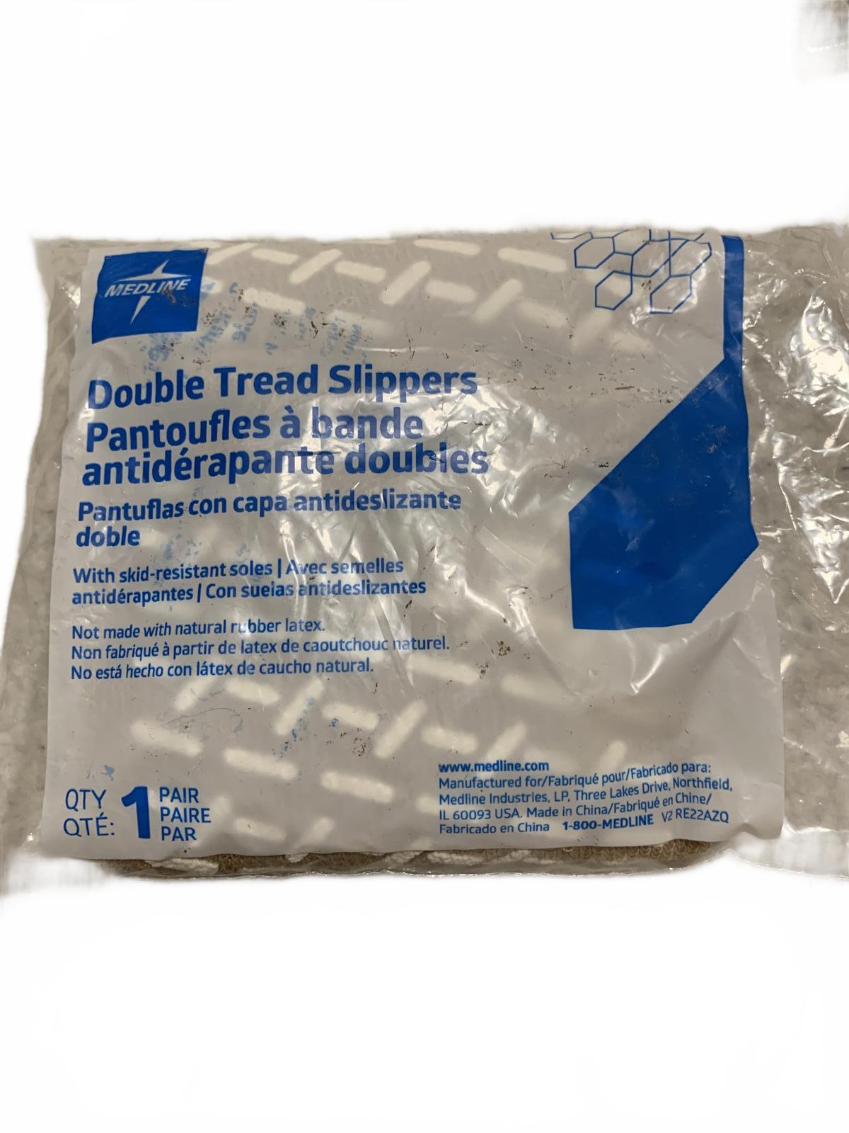 Pantuflas Medline de doble tirante, talla extragrande, color beige, lote de 5 pares