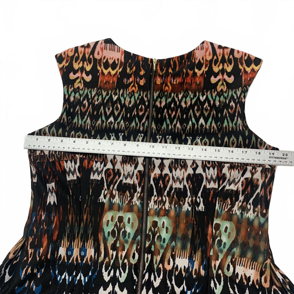 Vestido de verano sin mangas con estampado abstracto vibrante para mujer talla 14 de VTG db