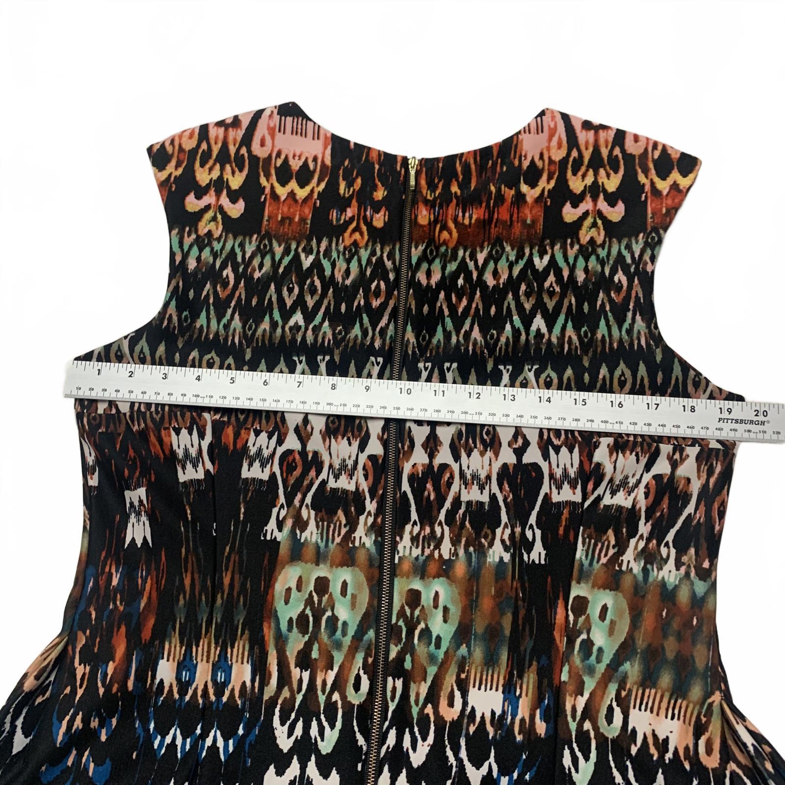 Vestido de verano sin mangas con estampado abstracto vibrante para mujer talla 14 de VTG db