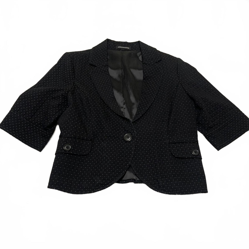 Express Design Studio Women's Size 12 Black White Polka Dots Blazer Satin Lining