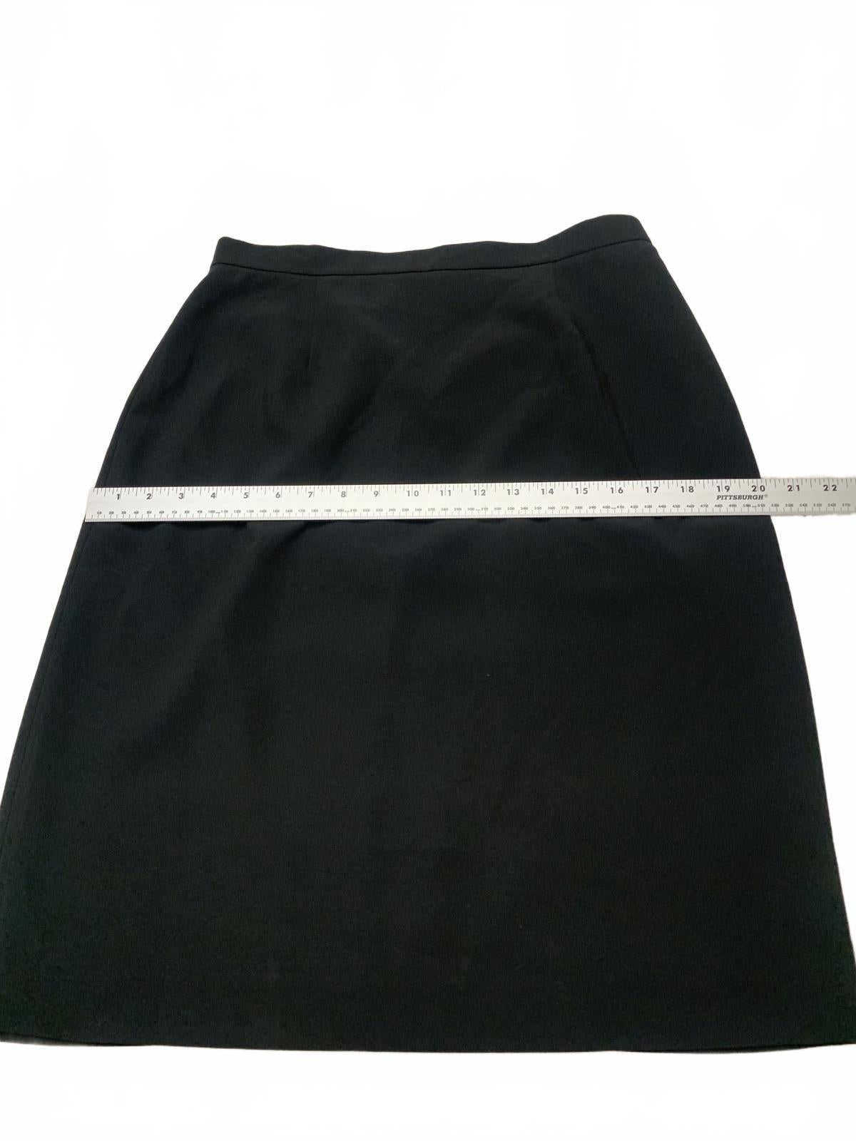 Vintage Jones New York Platinum Womens Sz 12 Black Pencil Skirt W30