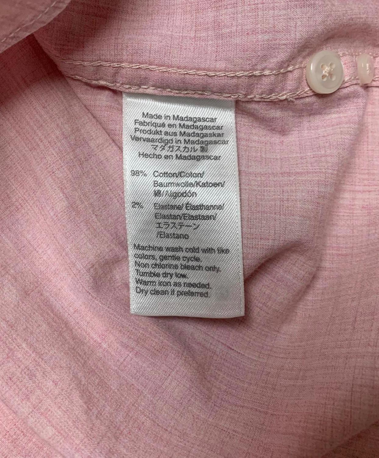 Camisa corta rosa con botones J Crew Long para hombre, corte entallado