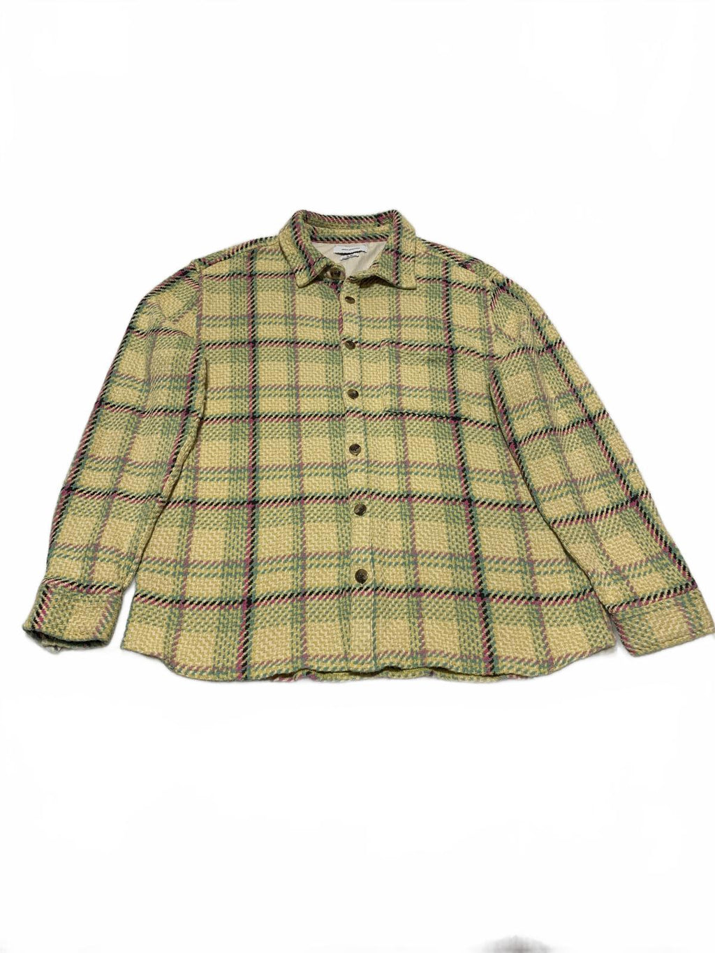 Chaqueta de cuadros tejidos con botones para mujer de Urban Outfitters, talla XL, estilo bohemio-chic, India