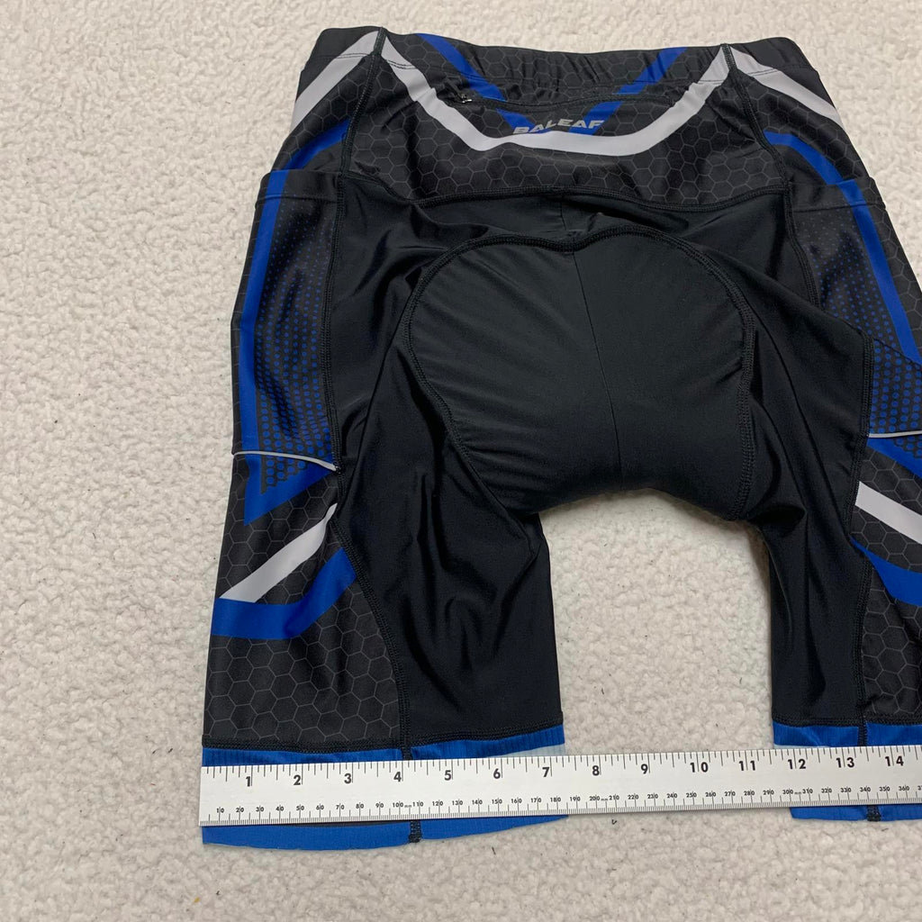 Pantalones cortos de ciclismo acolchados BALEAF para hombre, talla grande, azul y negro