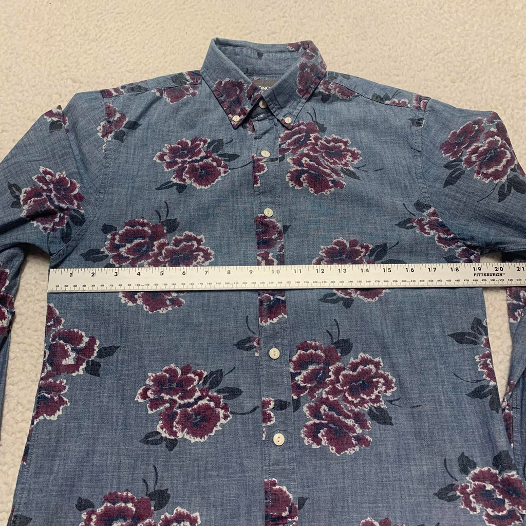 Camisa vaquera con estampado floral y botones para mujer, talla pequeña, de Bonobos
