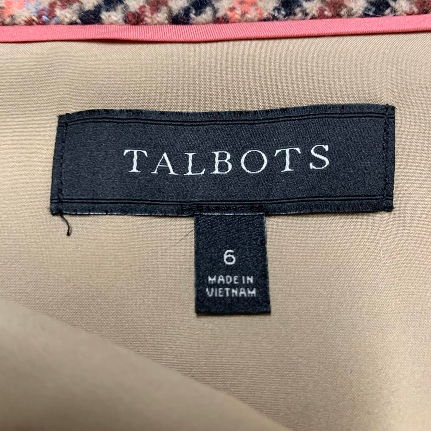 Talbots Womens S 6 Pink and Black Plaid Skirt W30 Pencil