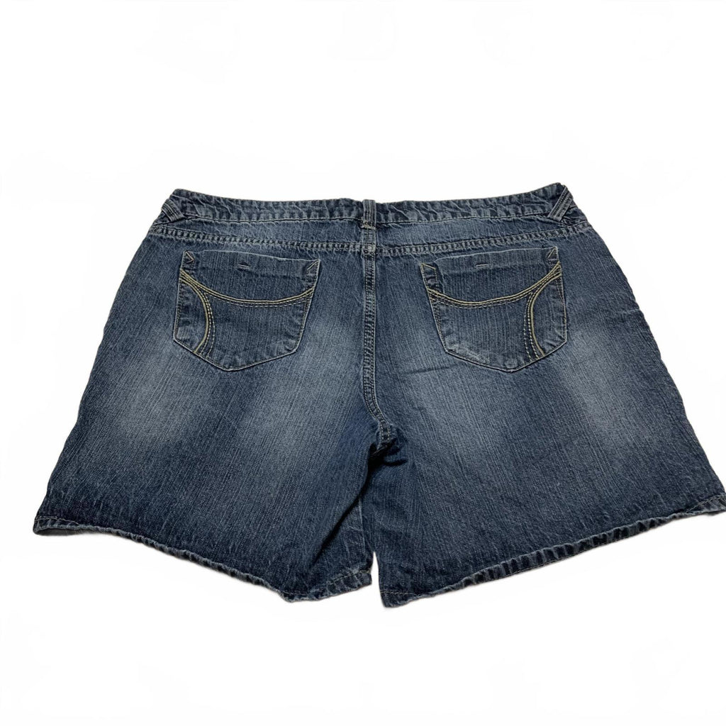 Pantalones cortos vaqueros desgastados azules Route 66 para mujer, talla 16, talla 37