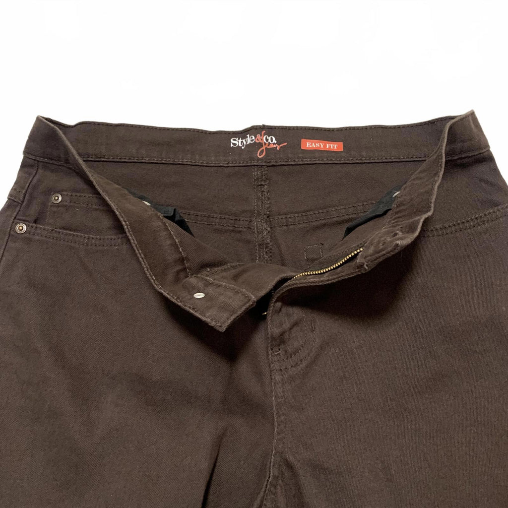 Pantalones casuales marrones de corte fácil sin etiqueta de talla para mujer de Style &amp; Co.