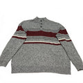 Croft & Barrow Men's XL Gray Burgundy Striped Sweater Cotton