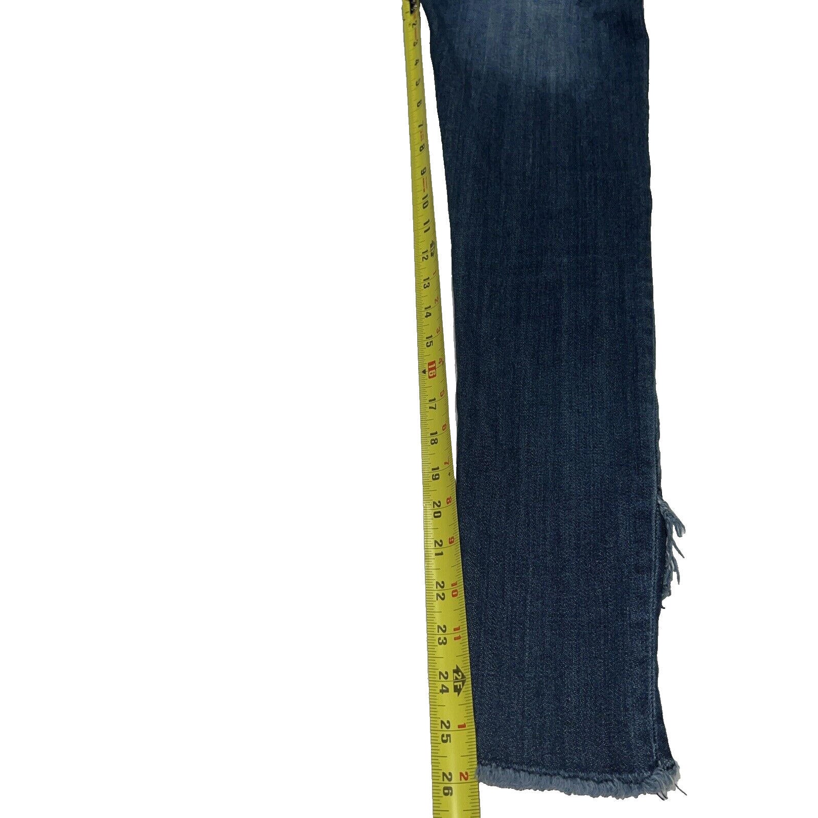 Vaqueros ajustados VIGOSS Marley para mujer, 25 x 26, de tiro medio desgastados en azul