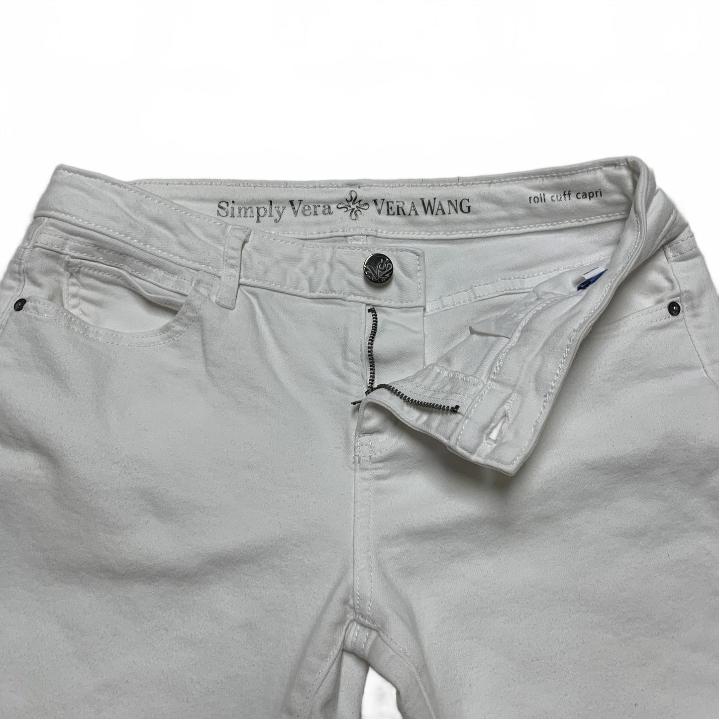 Simply Vera Vera Wang Womens Size 4 White Capri Pants
