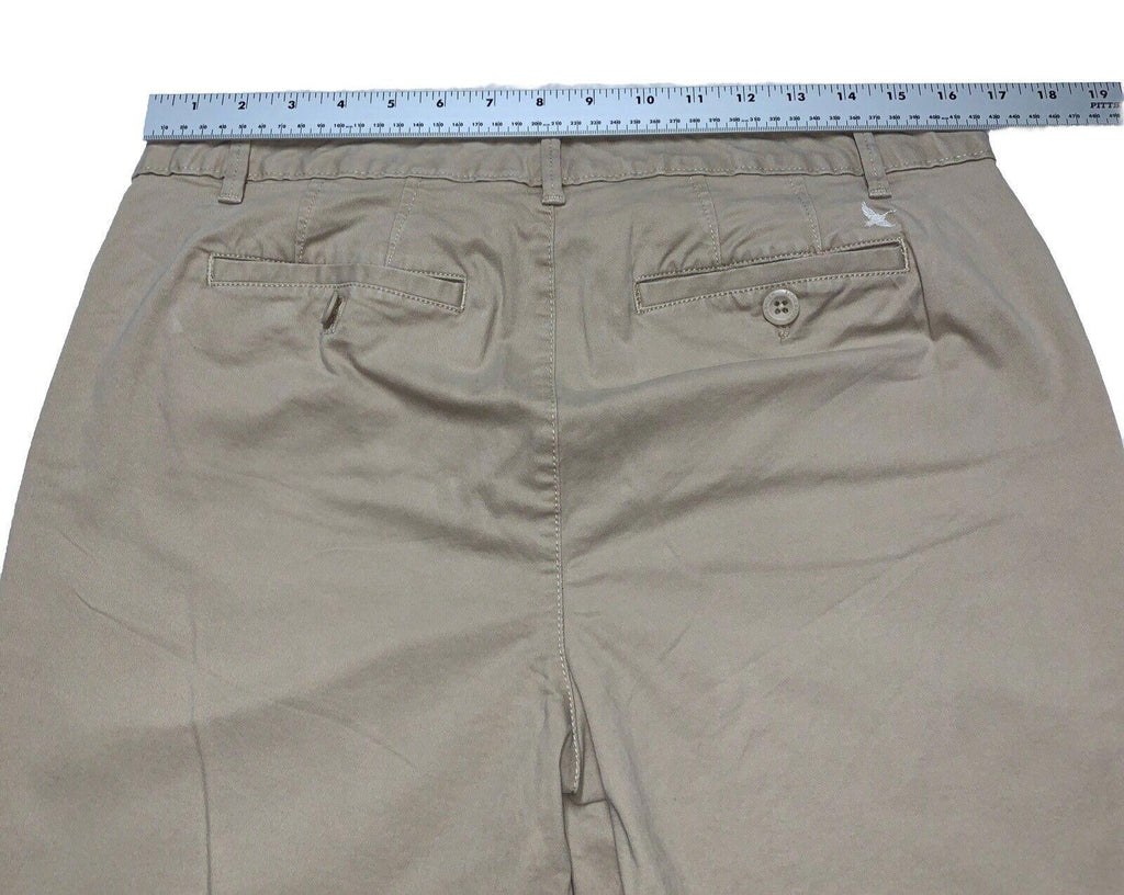 Pantalones Eddie Bauer para mujer, talla 12, caqui, corte recto, estilo chino, ancho 33,5 x 23,5 L