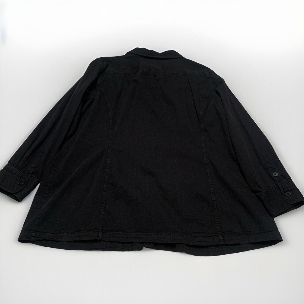 Camisa militar negra con botones 3X para hombre de Lauren Jeans Company, 100 % algodón