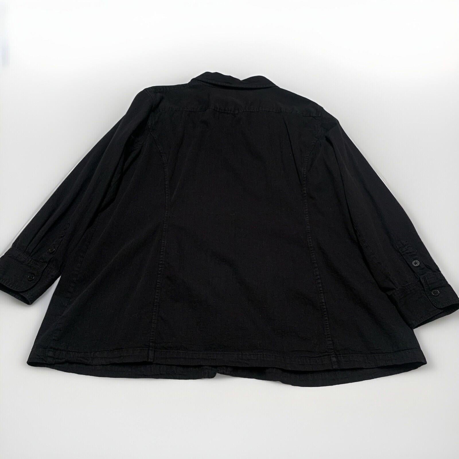 Camisa militar negra con botones 3X para hombre de Lauren Jeans Company, 100 % algodón