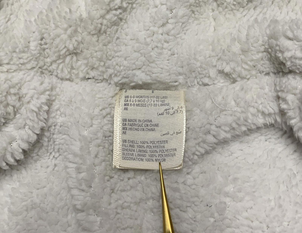 First Impressions Baby Boy Size 6-9M Navy Blue Snow Suit Coat Dinosaur Print