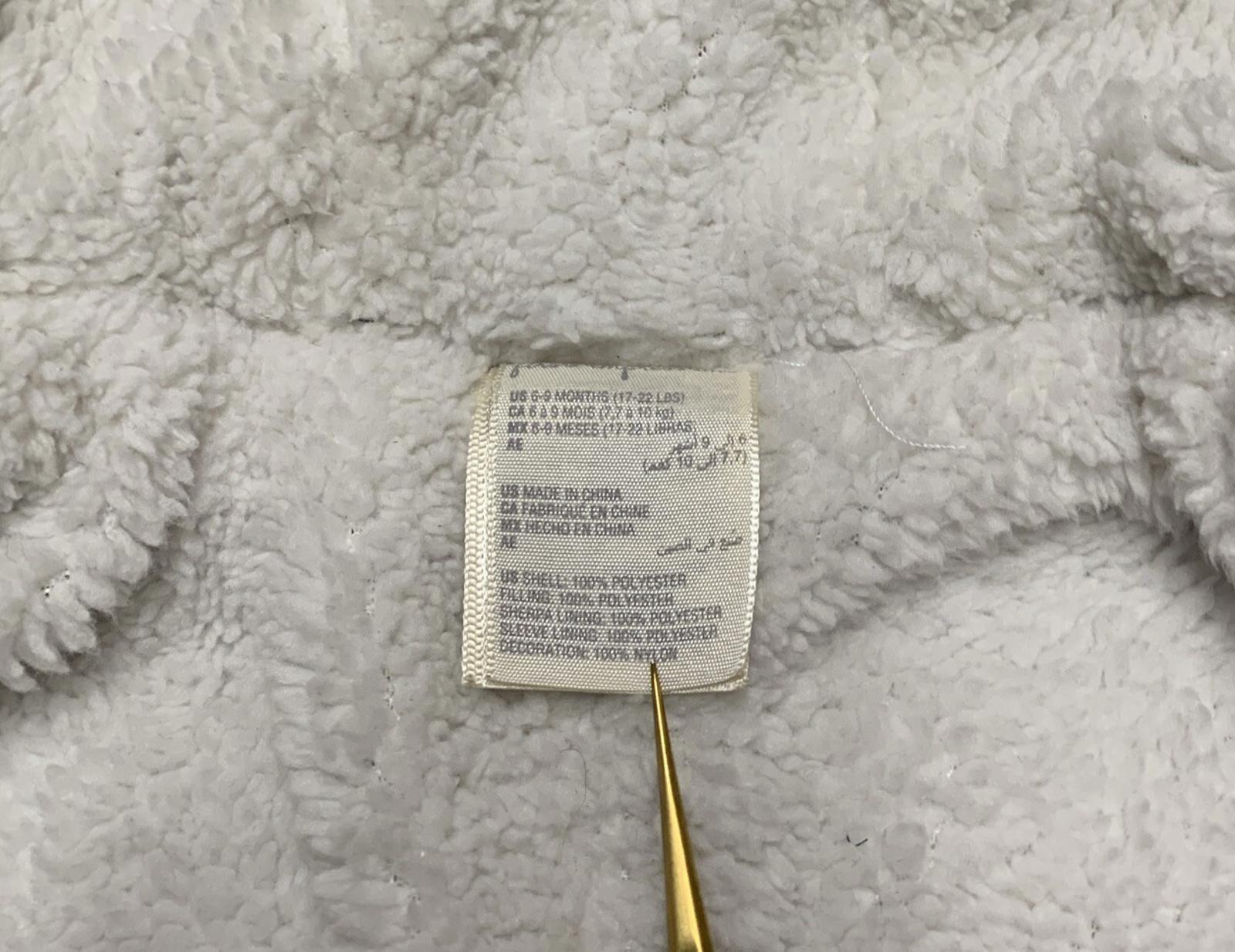 First Impressions Baby Boy Size 6-9M Navy Blue Snow Suit Coat Dinosaur Print