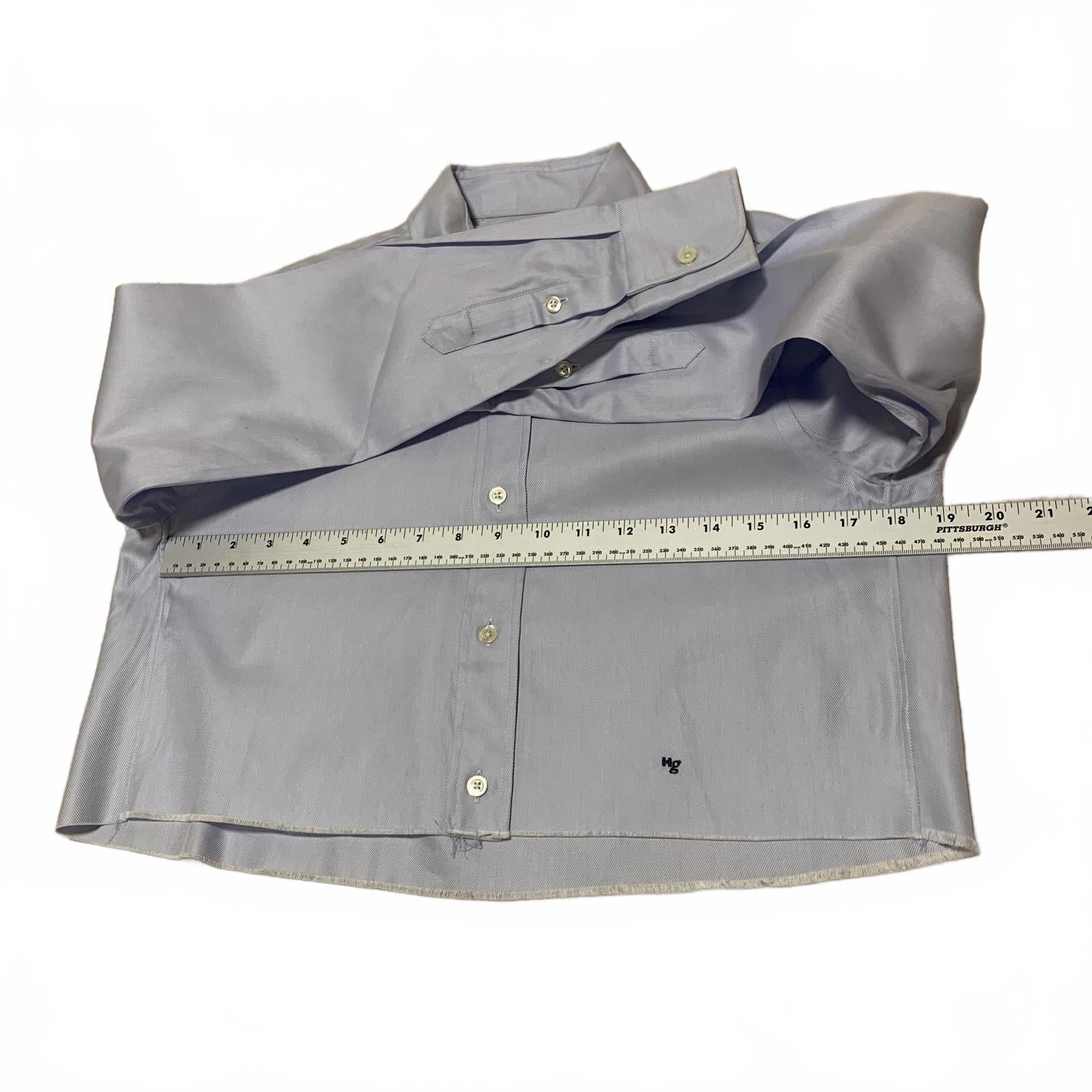 Hommegirls Women's Size Small Chambray Blue Cropped Button-Up Shirt