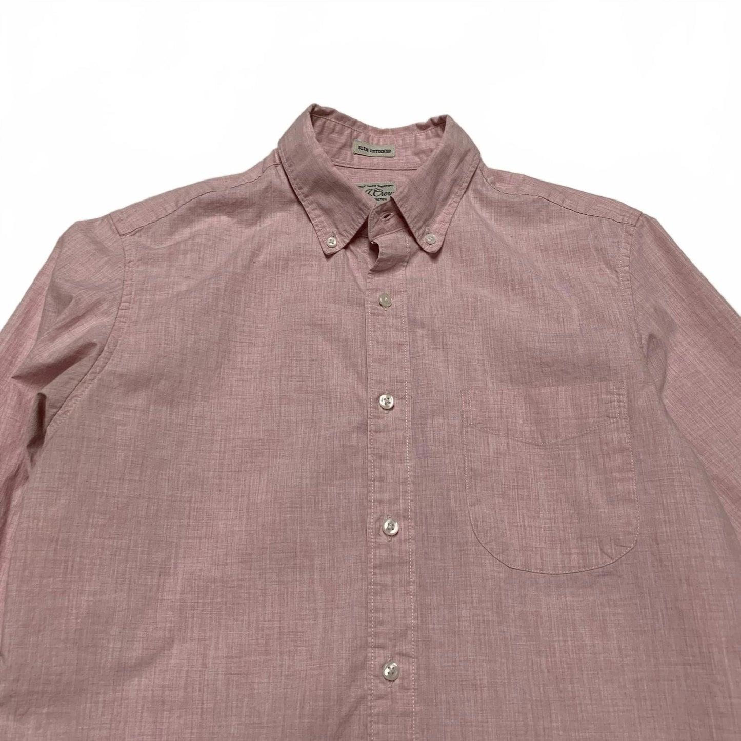 J Crew Long Men’s Small Short Pink Button-Up Shirt Slim Fit