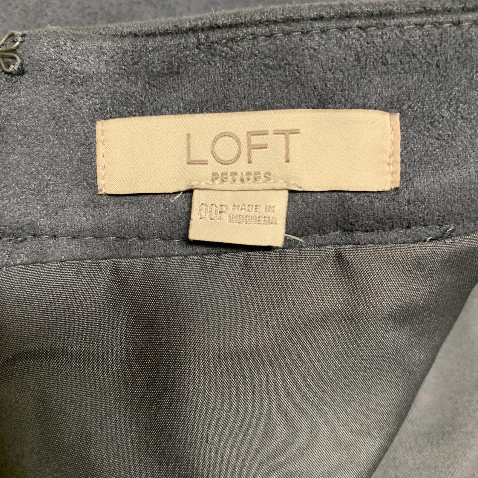 LOFT Petite Talla 00 Minifalda de gamuza con bolsillos con cremallera Gris carbón W 26.5