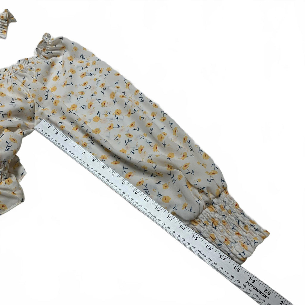 Top corto con hombros descubiertos y estampado floral de Helen Owen x Aqua para mujer, talla grande