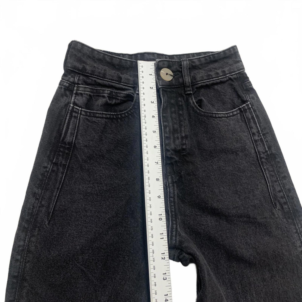 Vaqueros negros de pierna ancha Zara para mujer, talla 0, 23 x 32 (talla real)
