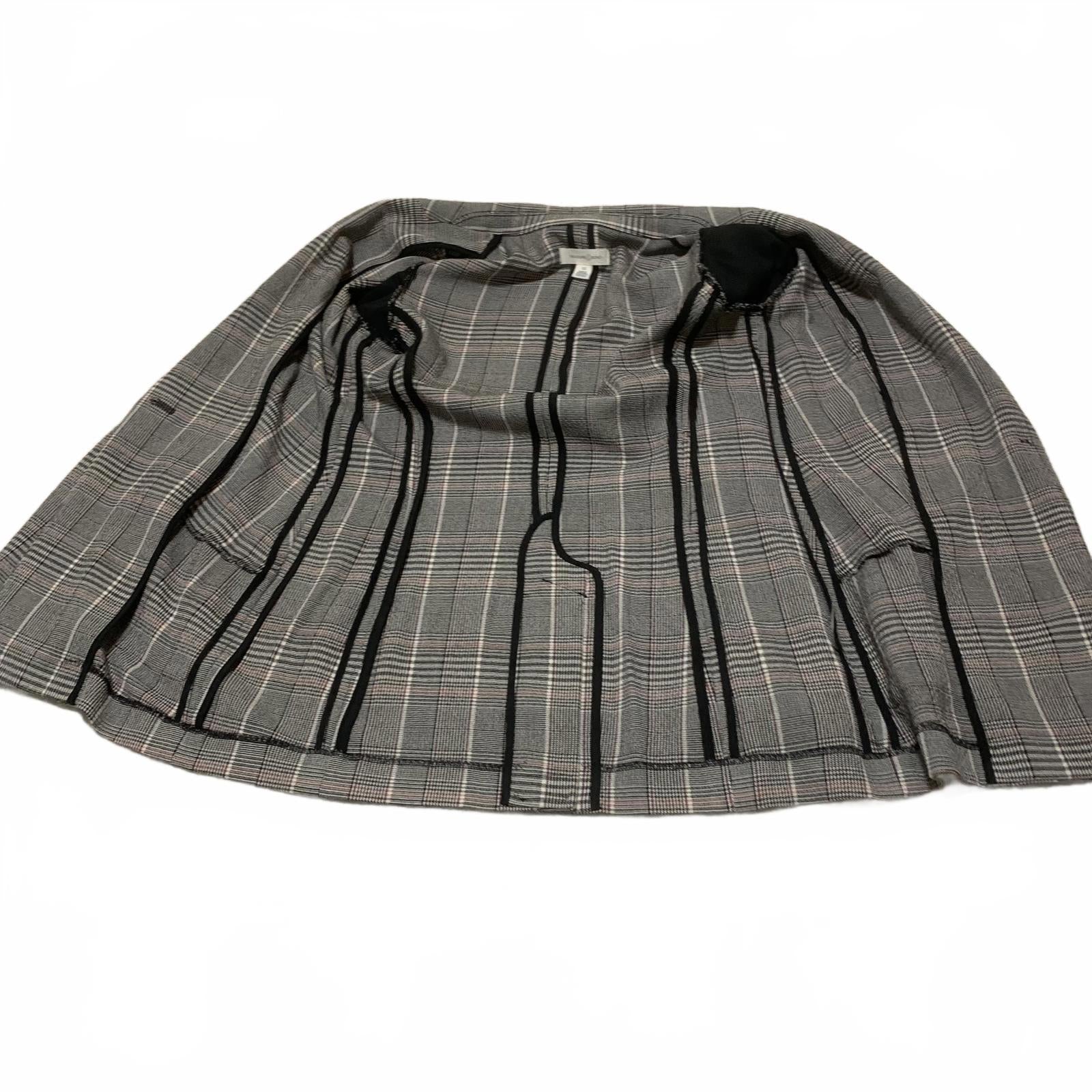Chaqueta blazer a cuadros Treasure &amp; Bond para mujer, talla XS, negra, rosa y gris, elástica, con 1 botón