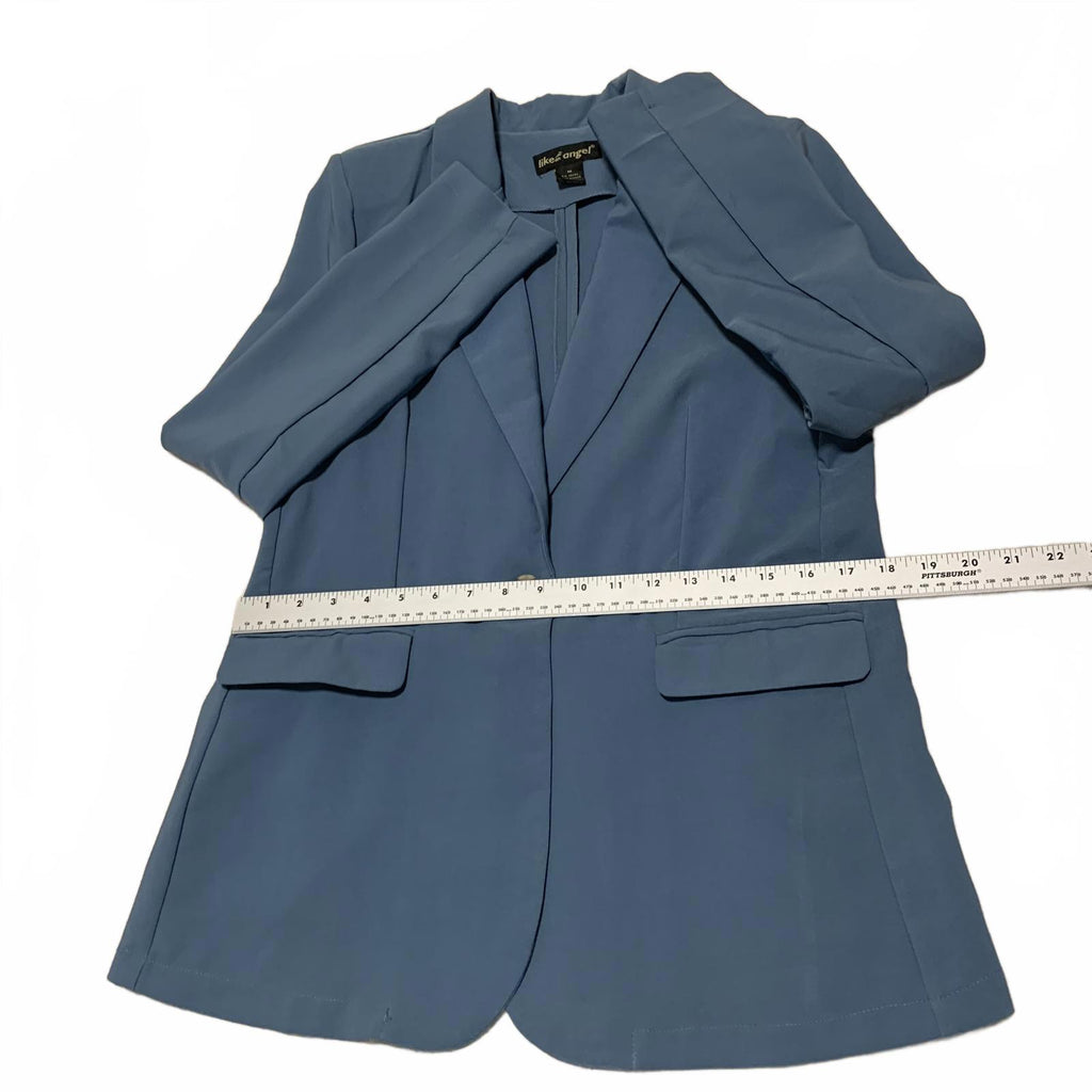 Chaqueta estilo casual azul tipo blazer para mujer, talla M, como un ángel