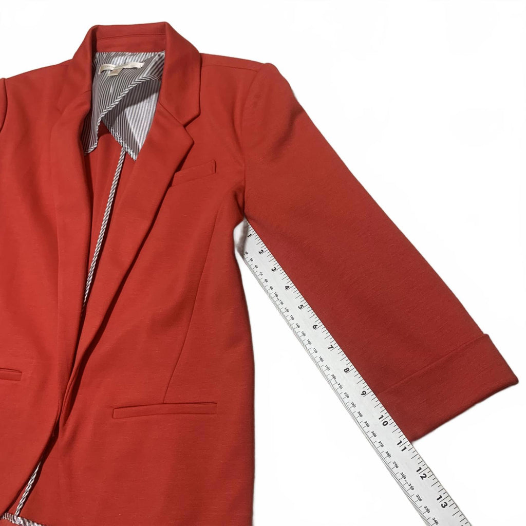 Chaqueta elástica con mangas 3/4 y abertura frontal para mujer de LC Lauren Conrad, talla 8