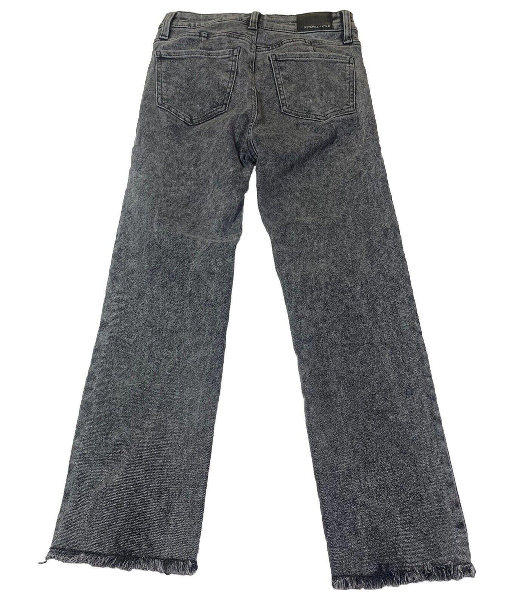 Vaqueros Kendall + Kylie para niña talla 3/27 negros The Icon de tiro alto con lavado Boo y dobladillo deshilachado