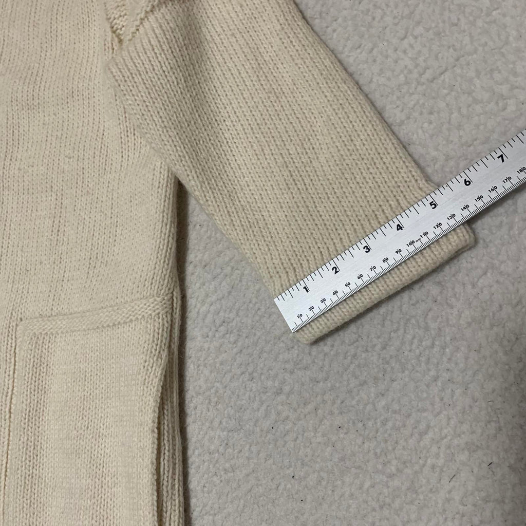 Cárdigan largo de punto de hilo italiano color crema para mujer de Banana Republic, talla L