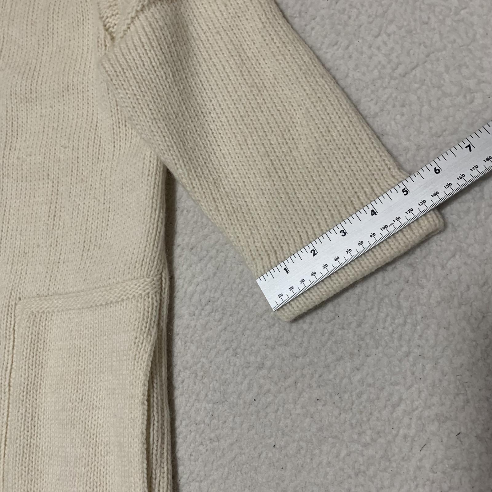 Cárdigan largo de punto de hilo italiano color crema para mujer de Banana Republic, talla L