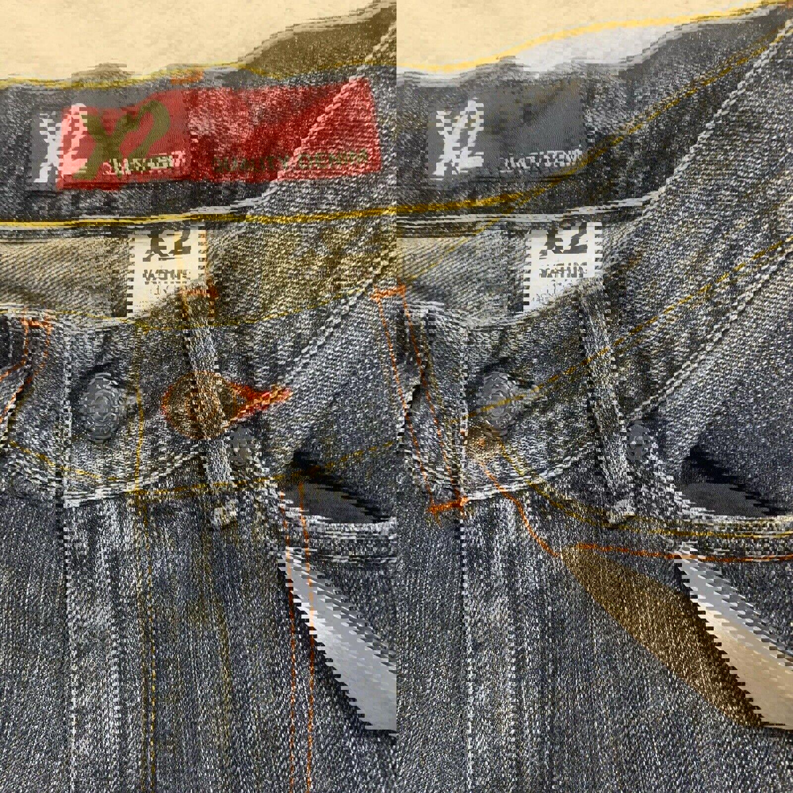 Vaqueros de mezclilla de calidad X2 para hombre, talla W31 L30, corte de bota azul