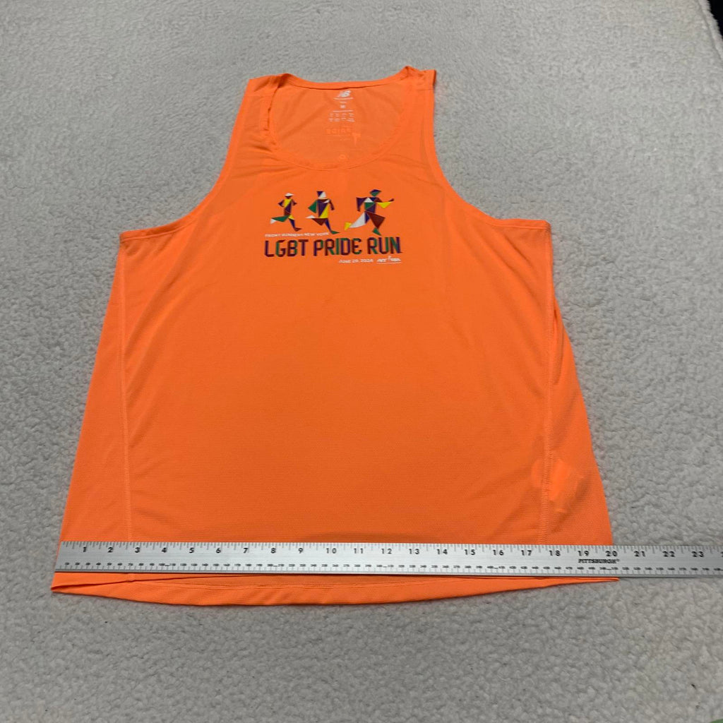 Camiseta sin mangas New Balance para hombre, color naranja mediano, LGBT Pride Run NY 2024