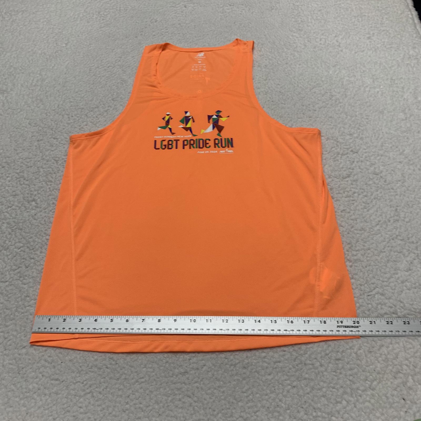 Camiseta sin mangas New Balance para hombre, color naranja mediano, LGBT Pride Run NY 2024