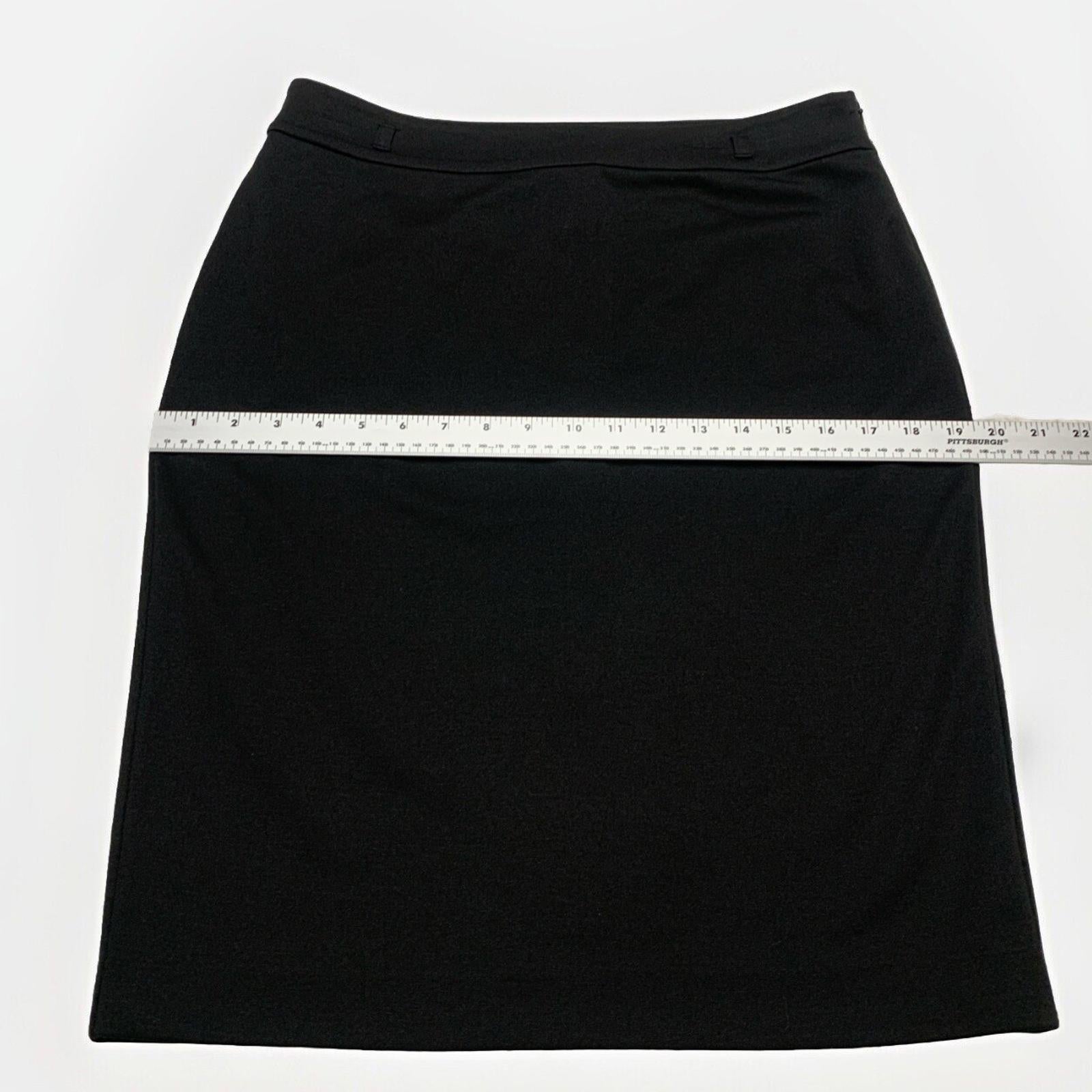 Falda tubo negra con trabillas para cinturón y cremallera lateral hasta la rodilla, talla 8, para mujer