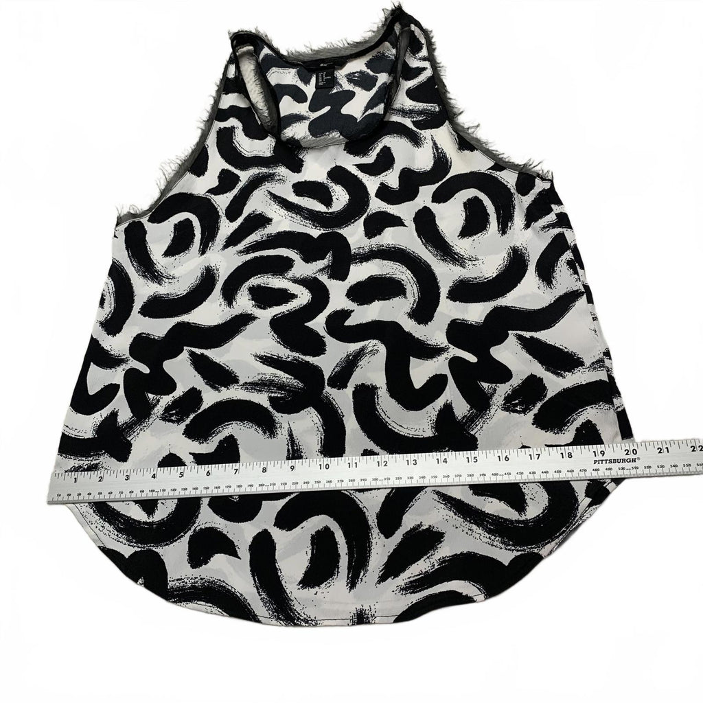Camiseta de tirantes con estampado abstracto en blanco y negro de H&amp;M para mujer, talla 8