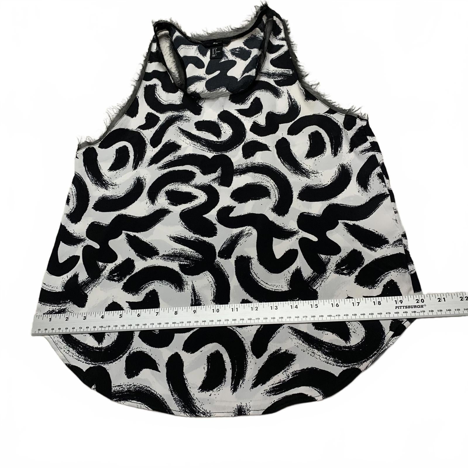 Camiseta de tirantes con estampado abstracto en blanco y negro de H&amp;M para mujer, talla 8