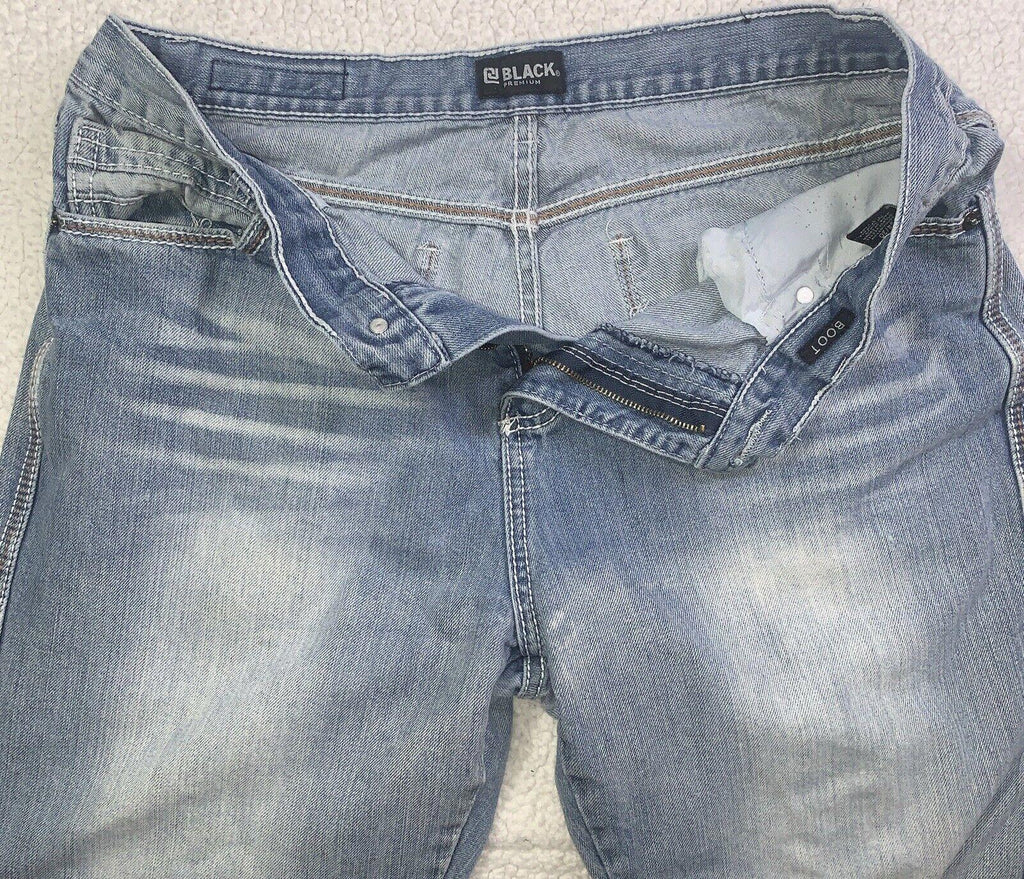 Bota vaquera negra premium azul para hombre talla 34/30