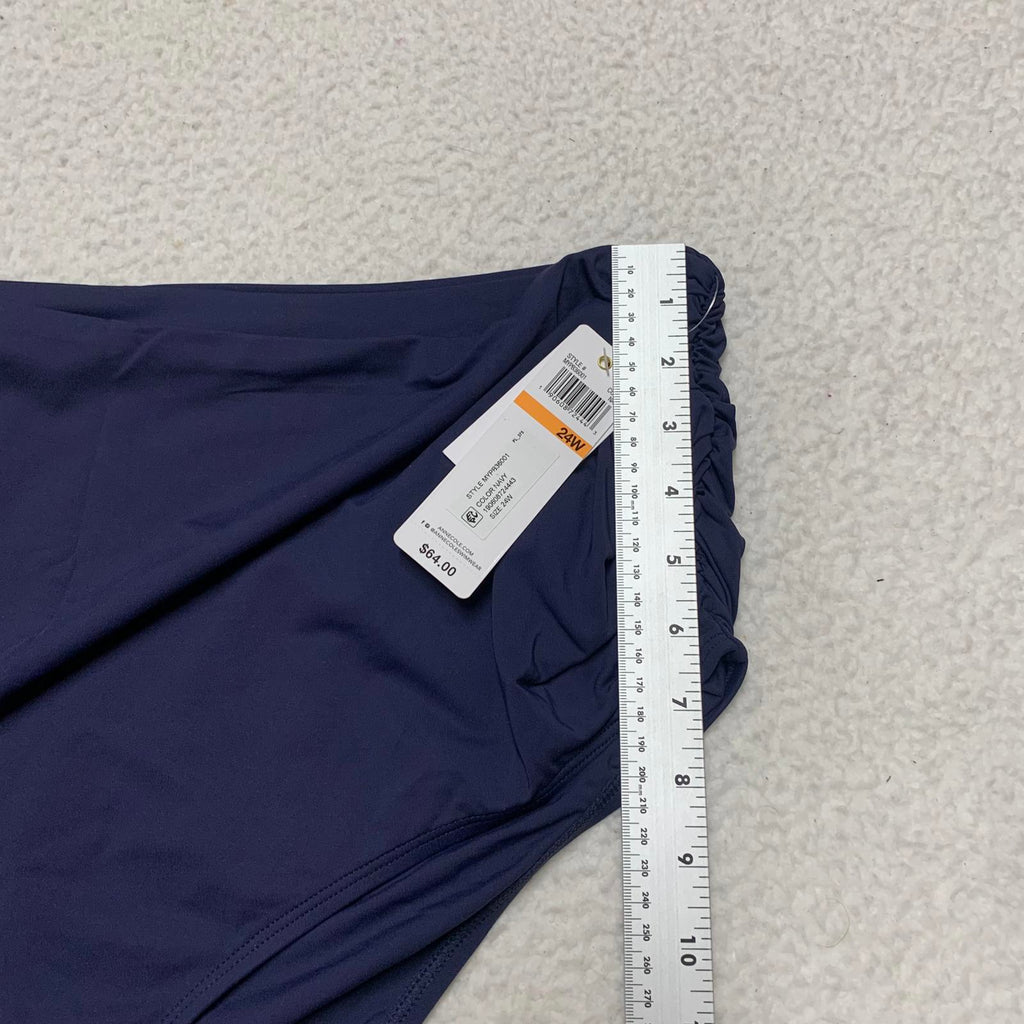 Parte de abajo de bikini para mujer Anne Cole, talla grande 24W, azul marino, convertible en 3 posiciones