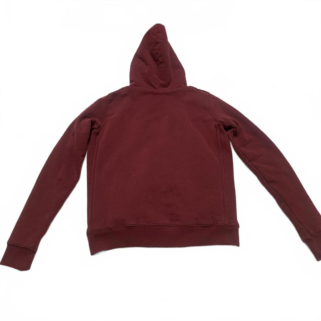 Sudadera con capucha y cremallera Bizzbee para mujer, color burdeos, talla L, con forro de sherpa