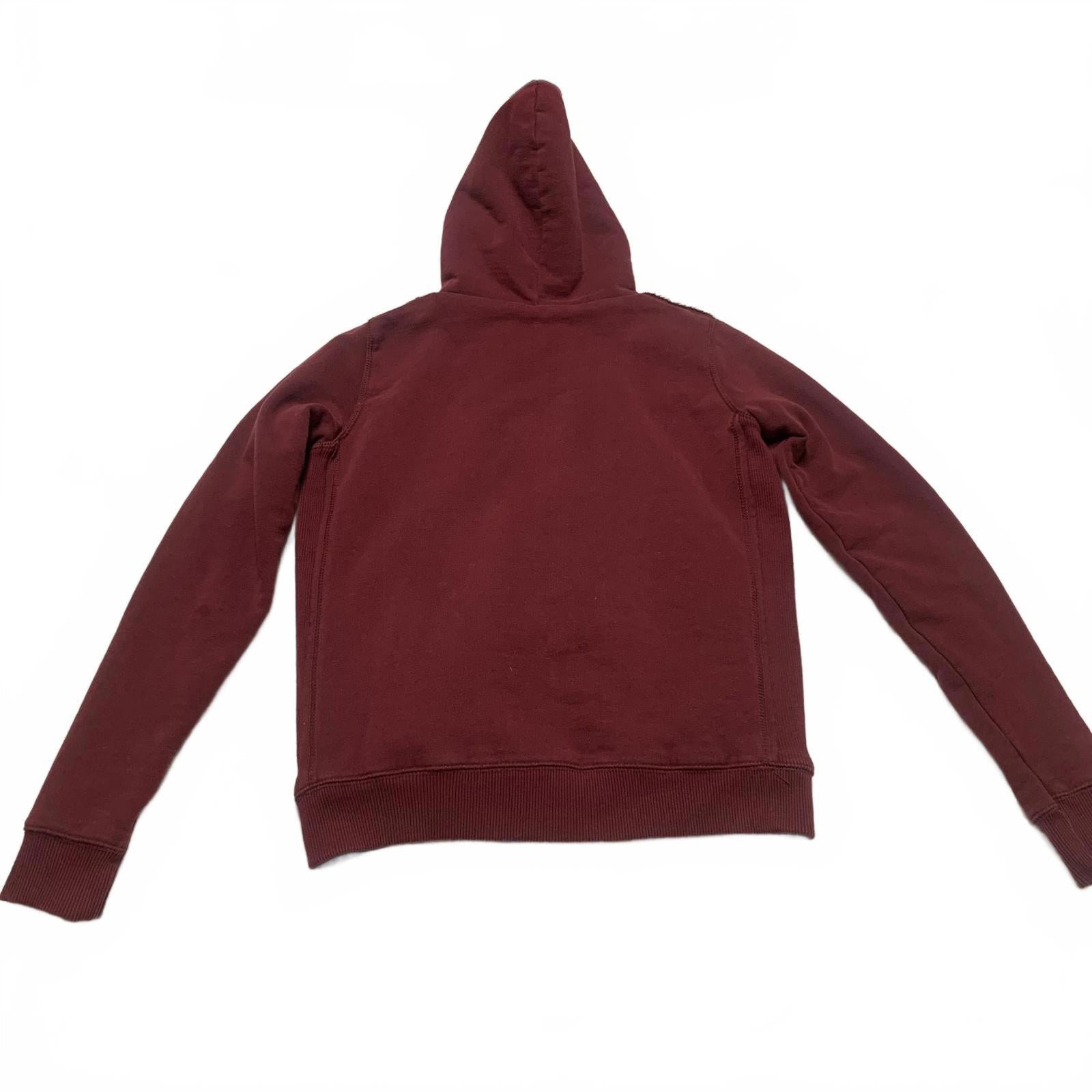 Sudadera con capucha y cremallera Bizzbee para mujer, color burdeos, talla L, con forro de sherpa