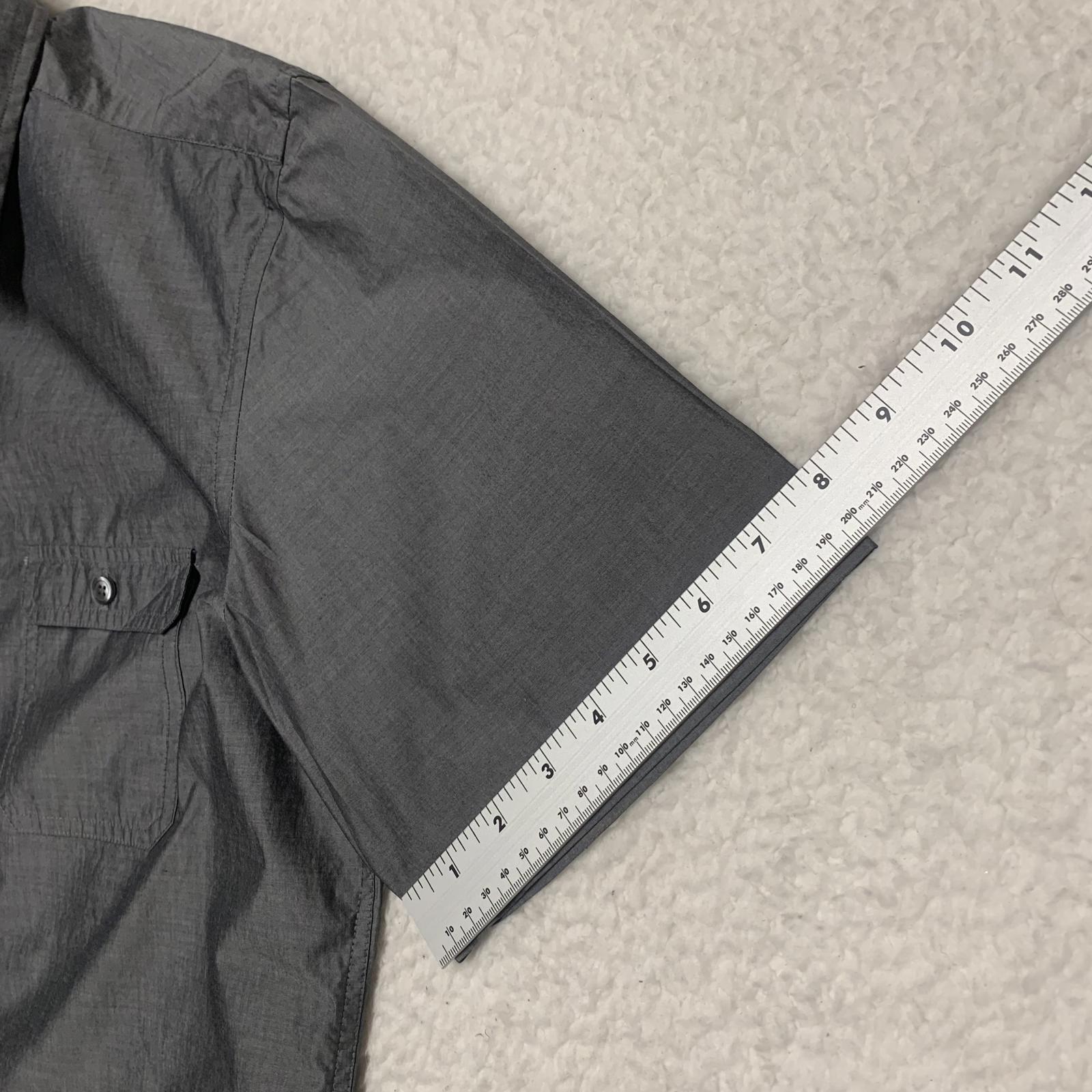 Camisa Alfani de manga corta, ajustada y gris grande para hombre