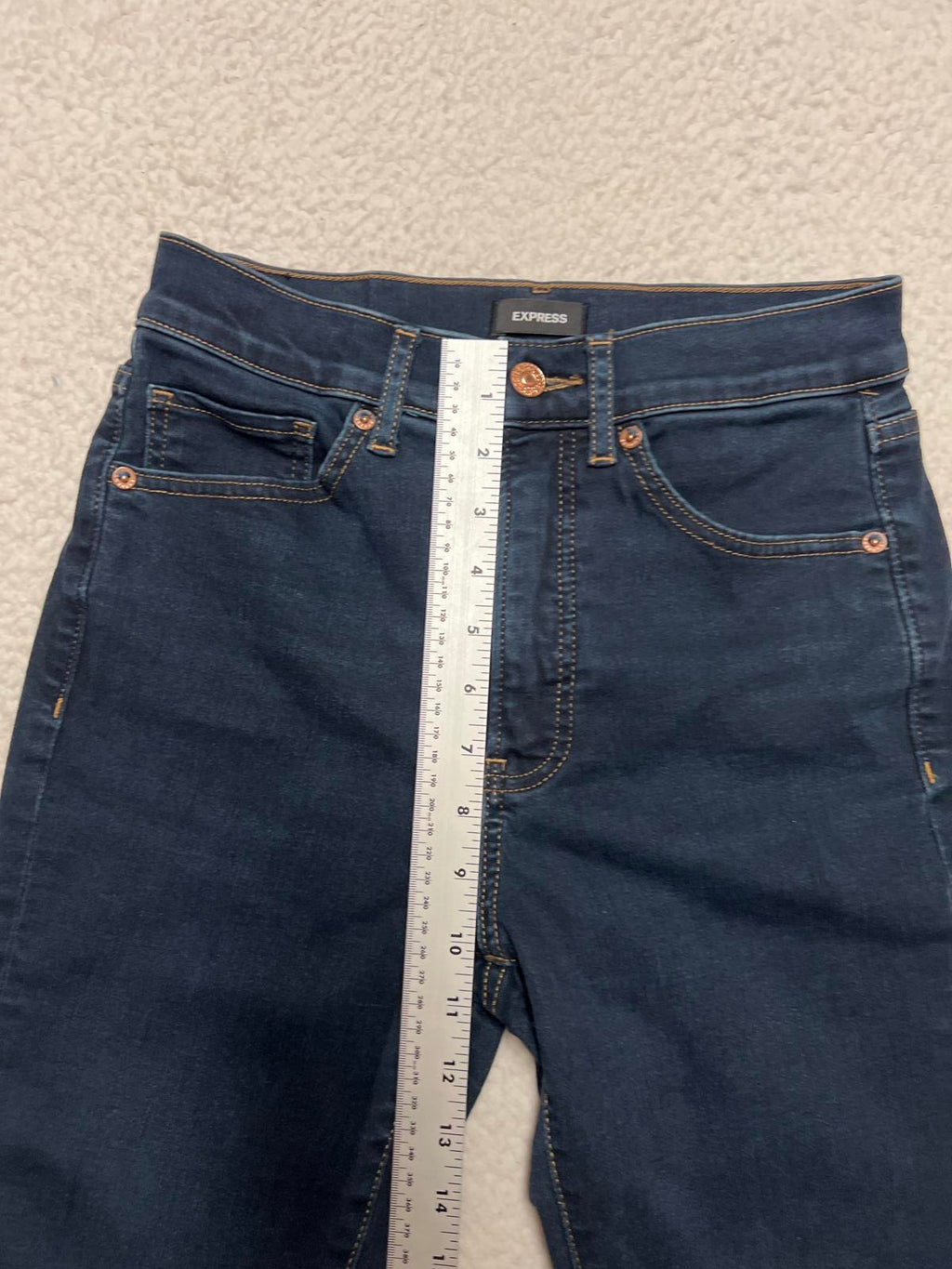 Vaqueros ajustados Express para mujer, tiro alto, 26 x 24,5 (talla real)