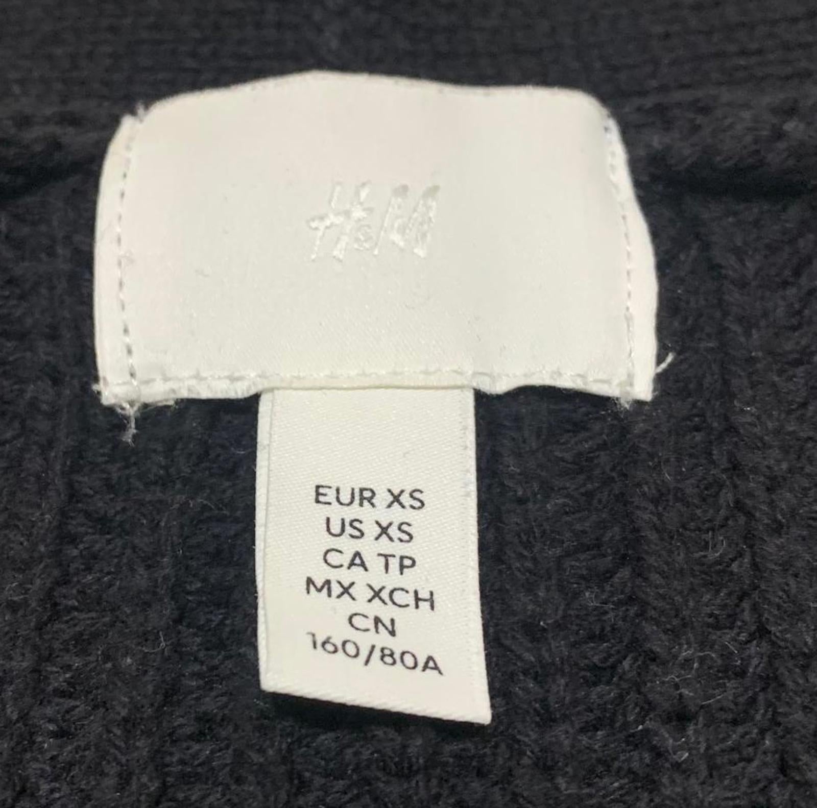 Cárdigan de punto a rayas blancas y negras con botones delanteros para mujer de H&amp;M, talla XS