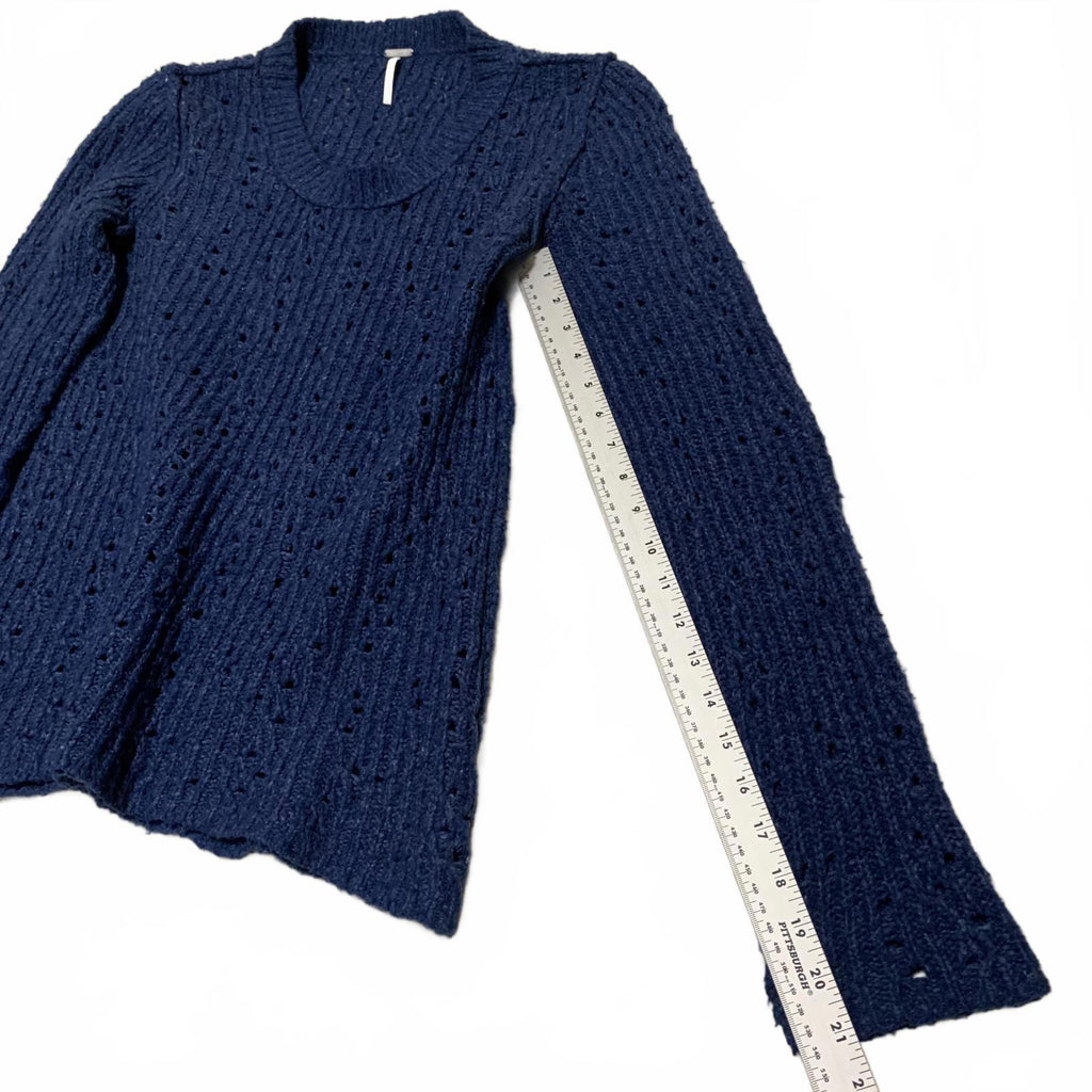 Suéter de punto de manga larga azul para mujer talla L de Free People