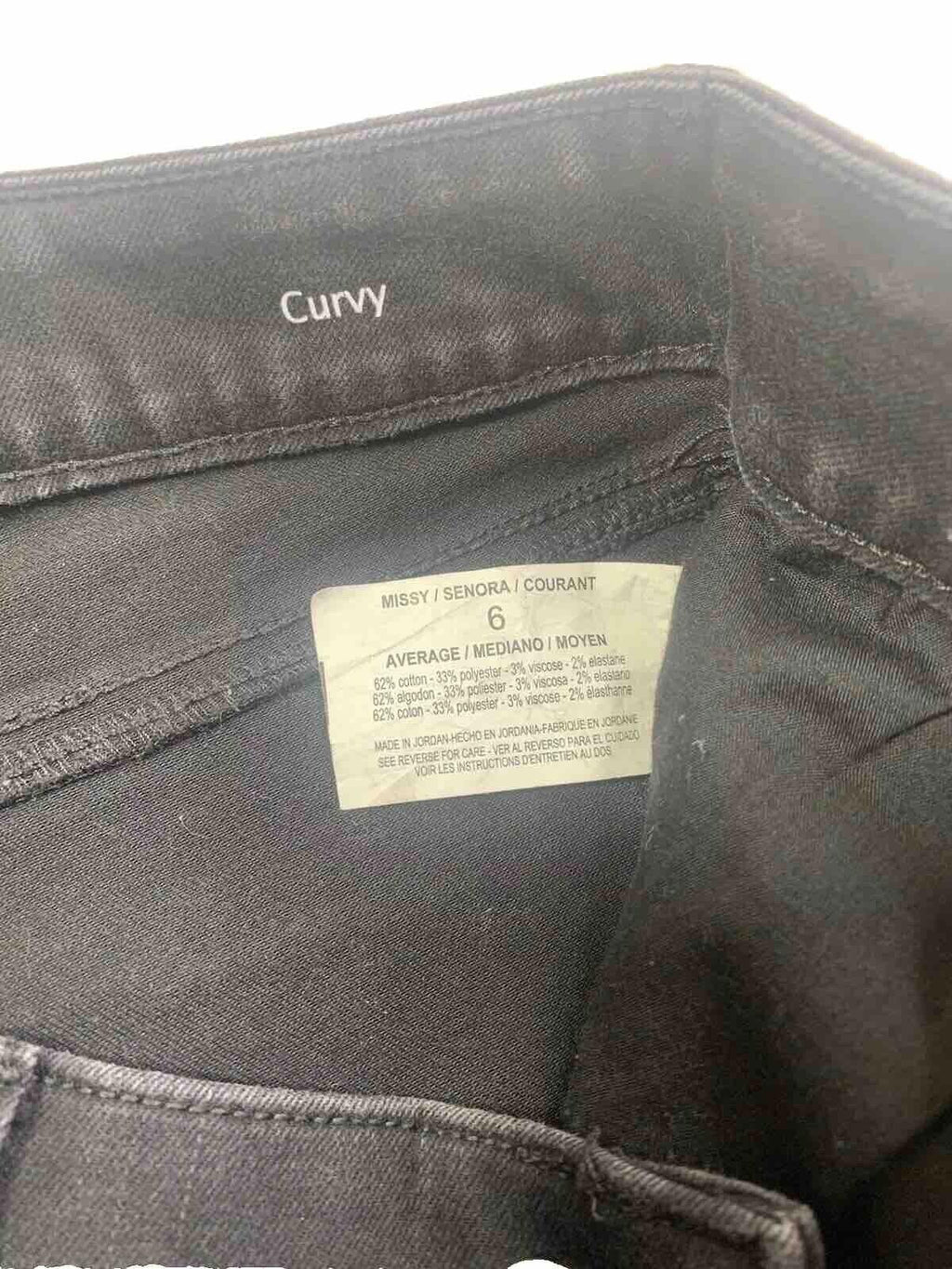 Gloria Vanderbilt Jeans para mujer talla 6, negros, ajustados y con curvas