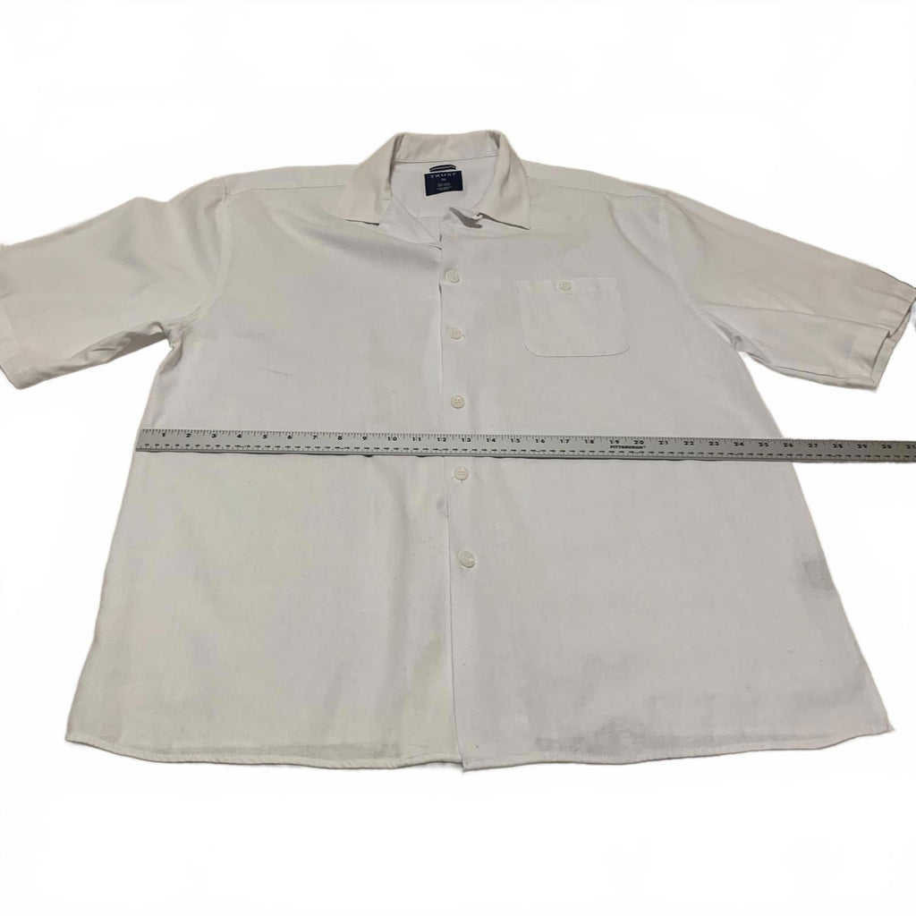 Vtg 90s Trust Men's 3X White Linen Rayon Short Sleeve  Casual Beach 3XL Shirt